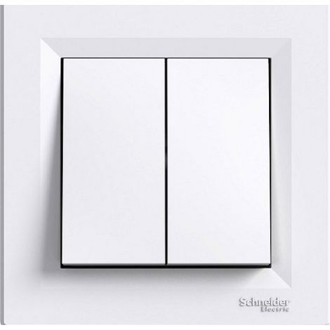Schneider Electric – Double interrupteur va-et-vient 40mm – Montage monobloc – Bornes automatiques – Matériau thermoplastique durable (1/5)
