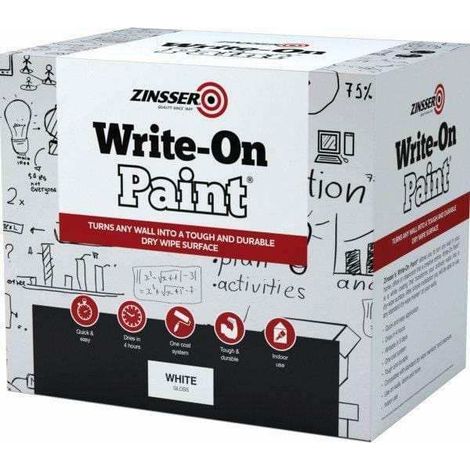 ZINSSER WRITE-ON PAINT WHITE GLOSS 2.5L