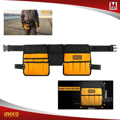 Marsupio Porta Attrezzi Fodero Portattrezzi Da Cintura Doppio 14 Tasche Ingco HTBP02031 (1/4)