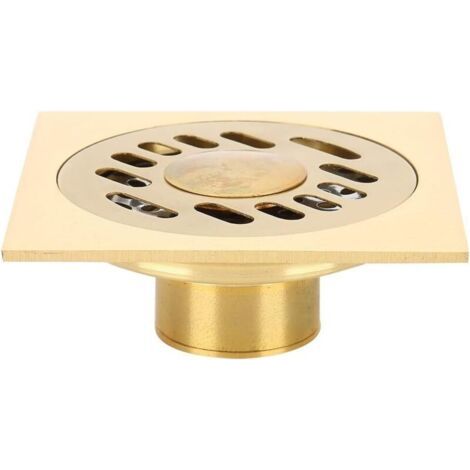 BUNTHAUS Crépine de drainage de sol en cuivre doré 4x4cm, grande capacité pour salle de bain et douche, anti odeur et anti colmatage