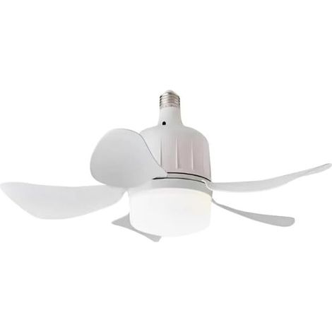 Mini-LED-Deckenventilator mit E27-Sockel, 3 Farben, dimmbar, für Innenräume, Schlafzimmer, Wohnzimmer, Balkon (35 x 100 cm) (1/5)
