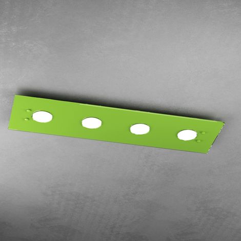 Plafoniera Moderna Rettangolare Path Vetro Verde 4 Luci Gx53 (1/3)