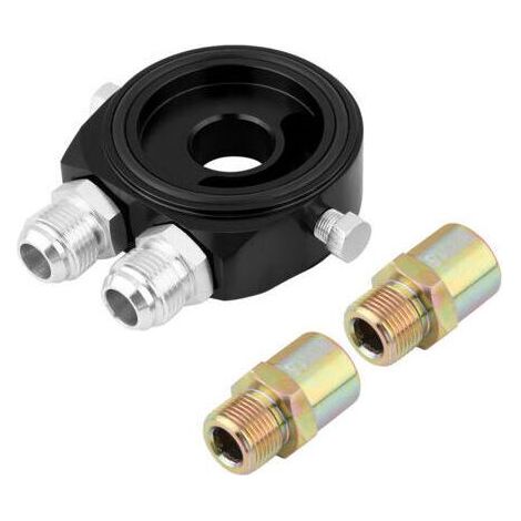 Kit d'adaptation pour plaque sandwich de refroidisseur de filtre à huile en aluminium, filetage M20 x 1,5, 1/8 NPT, noir (1/5)