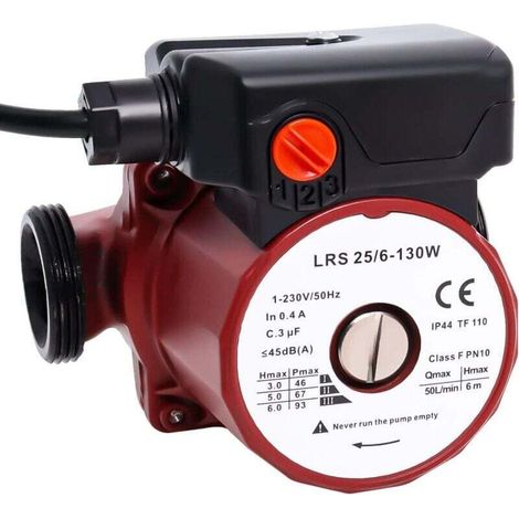 Poweka LRS25/6-130 Hot Water Circulation Pump, Domestic Hot Water Pumps 46/67/93W Maximum Head 6M (1/4)
