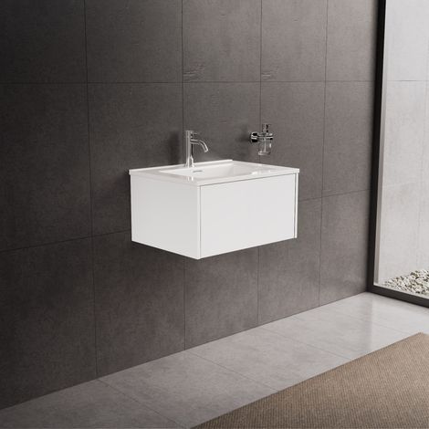 Inda - Meuble de salle de bain 1 tiroir L.60 avec vasque (1/5)