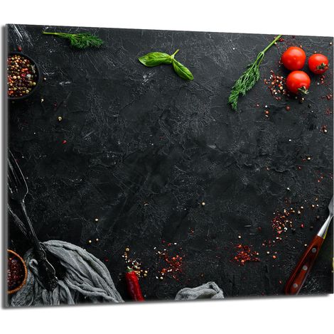 Placa de protección de estufa de vidrio 60x52 Pizarra (1/5)