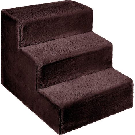 Hundetreppe mit 3 Stufen, Holzrahmen, gepolsterten Stufen, für Sofa und Bett (1/5)