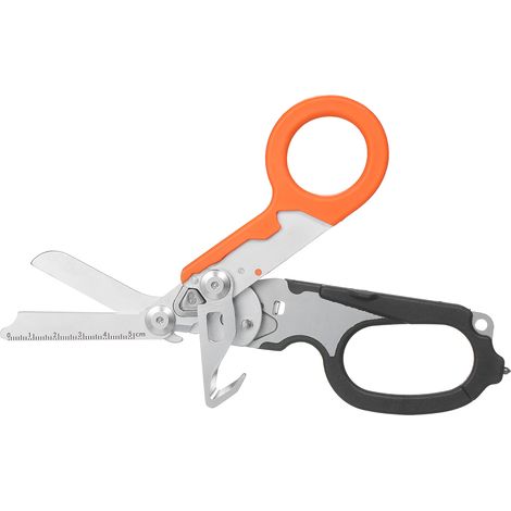 Ciseaux multifonction pliants 6 en 1 ciseaux secours urgence coupe-vetements survie extérieur réparation domicile brise-verre carbure clé bouteille oxygène coupe-bague coupe-sangle règle 5cm