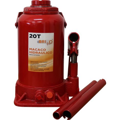 Bricoferr Cric hydraulique type bouteille 20T – Hauteur réglable de 244 à 447 mm (1/2)