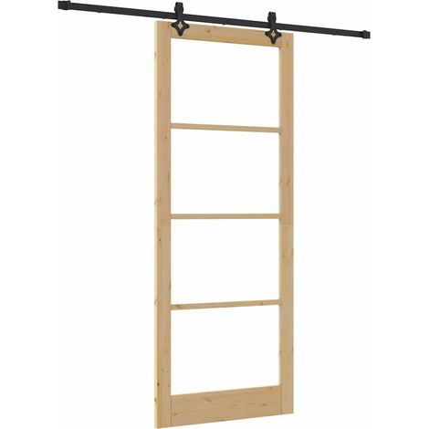 Maison Exclusive - Schiebetür Natur 93 x 232 cm Massivholz Kiefer
