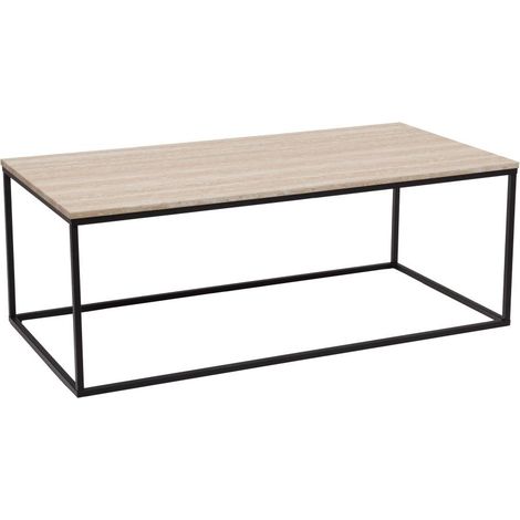 Amadeus - Table basse rectangulaire effet travertin L120 cm (1/3)