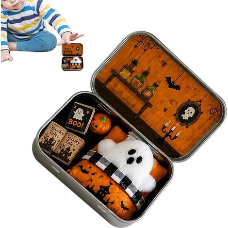 Petit Fantôme De Poche en Métal Décoration De Table Halloween Jouet Peluche Fantôme En Boîte Fer-Blanc Pour Garçons Filles Collectionneurs Crèche Maison Voyage Appartement Salon Chambre (1/5)