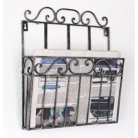 Wandregal Zeitungsständer 09913 Magazinhalter 38 cm Küchenregal Zeitungshalter