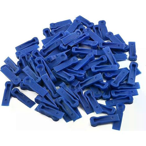 100 cales d'espacement en plastique réutilisables pour carrelage mural et de sol, système de nivellement et de positionnement. (1/4)