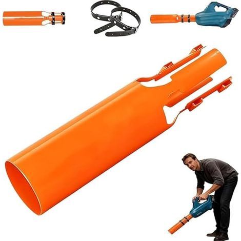 Souffleur De Feuilles Air Booster - Amplificateur de Flux d'air Turbo 2ème Génération à Effet Venturi, Double la Vitesse et la Puissance d'air pour Nettoyage de Jardin, Pelouse et Allée (Orange) (1/5)