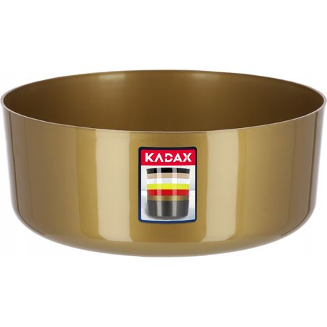 KADAX Bac à fleurs, en plastique, rond, récipient pour plante, pour rebord de fenêtre, table, salon, jardinière, diamètre : 23 cm, doré (1/5)
