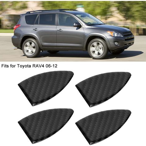 4 autocollants de garniture de poignée de porte intérieure en fibre de carbone compatibles avec Toyota RAV4 06-12 (1/4)