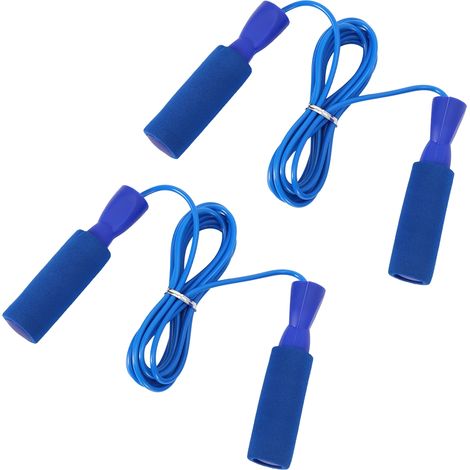 Lot de 2 cordes à sauter à vitesse réglable, outil d'entraînement physique pour adultes et étudiants (bleu) (1/5)
