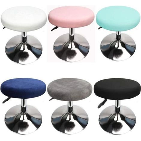 Housse tabouret rond extensible velours 30-40 cm – Lavable, anti-poussière, confort & protection bars/restaurants (1/5)