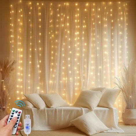 Guirlandes lumineuses Noël Extérieur, Rideau Lumineux Extérieure et Intérieur 3m x 2 m, 8 Modes Étanche Guirlande Rideau Lumineuse pour Noël Décor Mural Fenêtre Mariage Fête Anniversaire (1/5)