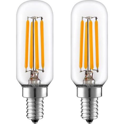 2 Stück – E14 T25 LED Röhrenlampe für Dunstabzug – 4W = 40W – Warmweiß 2700K – Für Kühlschrank, Mikrowelle, Dunstabzug