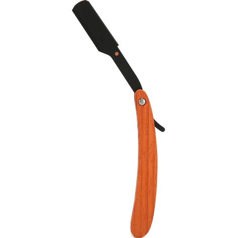 Rasoir de barbier vintage à lame remplaçable, manche en bois, rasoir droit pour le rasage de la barbe (1/5)