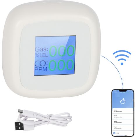 WLAN-Gaswarngerät, Smart-Version, Kohlenmonoxid-Erkennung, Erdgasleck-Erkennung
