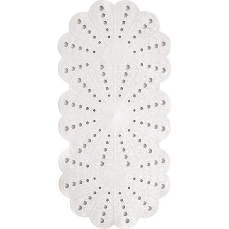 Showerdrape Petal White Anti-Slip 74cm x 36cm Bath Mat (1/2)