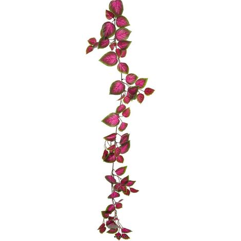 Guirlande factice ramifiée de feuilles de Coleus H160cm très colorée