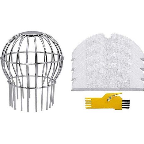 1 bouchon de descente d'égout extérieur anti-obstruction avec grille ronde et 1 chiffon de nettoyage. (1/2)