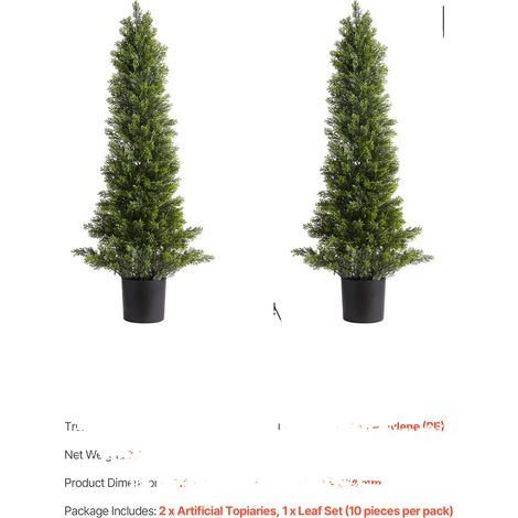 Alberi ornamentali, aspetto realistico, resistenti alle intemperie, 91 cm (36 pollici) (1/2)