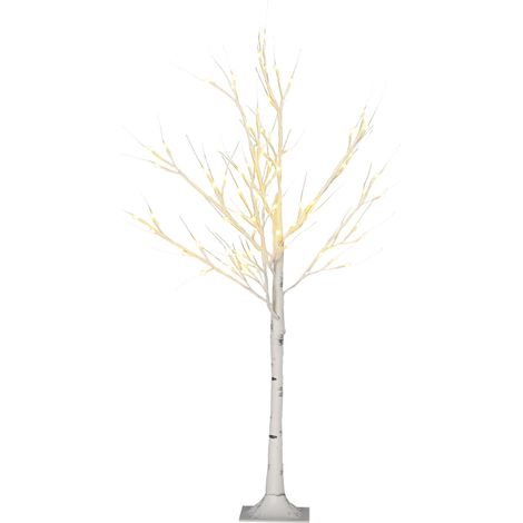 Arbre lumineux LED - décoration lumineuse blanc chaud - 72 LEDs - usage intérieur - 120 cm - décoration de noël chambre maison blanc (1/5)