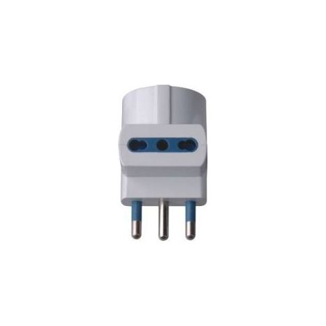 Adattatore Triplo C/Schuko Spina S17 2 Pr P17/11+P30 Bianco (Ecova Cod. 33047)