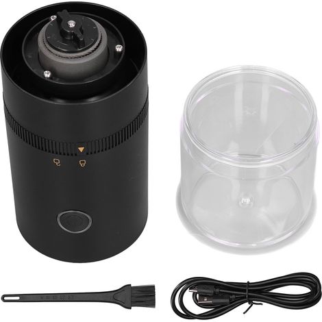 Moulin à café électrique sans fil USB rechargeable transparent acrylique visible pour cuisine maison noir (1/5)
