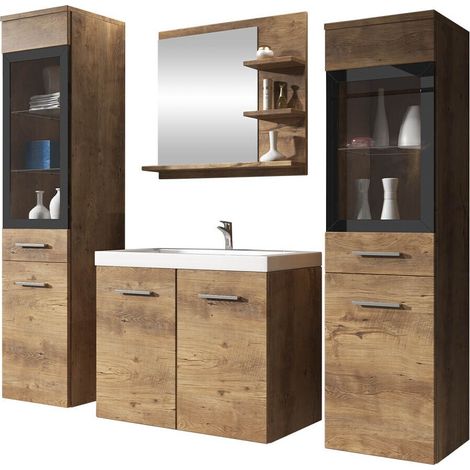Conjunto de mueble de baño Scientia IV, Castaña