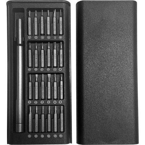 Kit de Tournevis 24 en 1 Précision Magnétique avec Étui, Idéal pour Réparation Électronique Informatique Téléphone- (1/5)