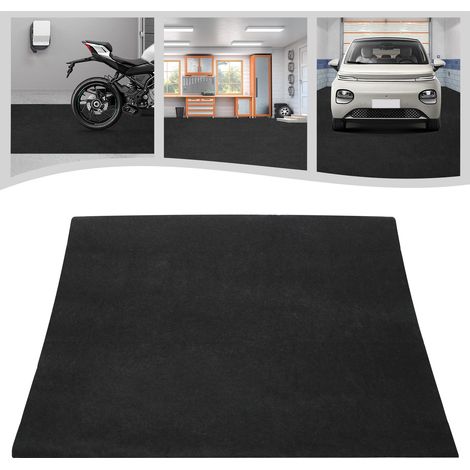 Tapis de sol pour garage - 2,42x4,88 m - Noir foncé - Antidérapant - PE - Imperméable - Pour atelier, entrepôt, studio