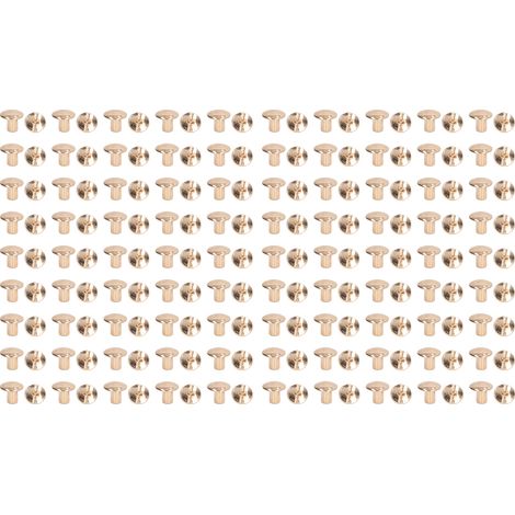 Lot de 90 vis de reliure 10x9,5mm dorées, kit écologique de rivets en cuir pour bricolage, assortiment électroplaqué. (1/5)