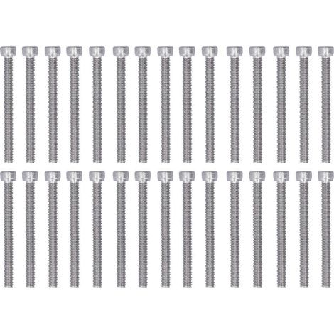 30 Stück Sechskantschrauben mit Innensechskantkopf A2-70 304 Edelstahl, seewasserbeständig, Befestigungsmaterial M6x65