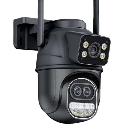 Caméra de sécurité à Domicile Caméra d'extérieur 6MP, Zoom 12MP 8X, Trois objectifs, Double écran, vidéosurveillance, Suivi Automatique, Protection de sécurité(3K 6MP Camera) (1/5)