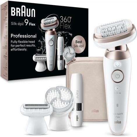 Braun Silk-épil 9 Flex Epilator for Easy Hair Removal 9-360 3D White/Pink Titanium