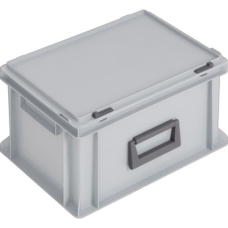 Kunststoffkoffer L400xB300xH233 mm PP 1 Griff Schiebeverschluss grau 20 l (1/4)