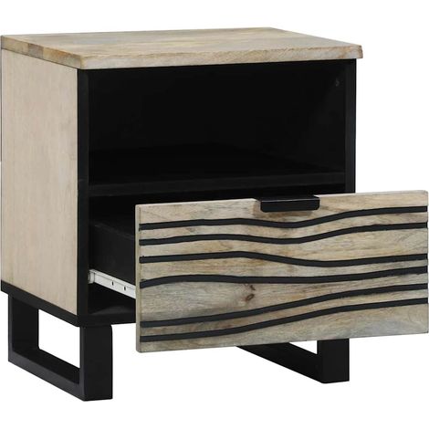 Table de chevet Cabinet de chevet Table de nuit avec tiroir Blanc et Noir 40 x 33 x 46 cm (1/5)