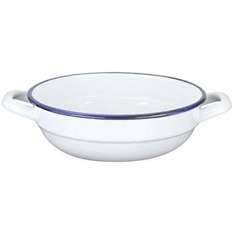 Tegame Smaltato 2M - Bianco/Blu - Diametro: cm 24