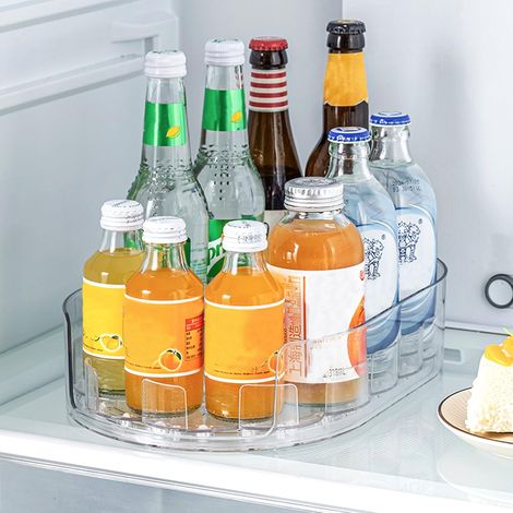 1 Plateau Tournant, Rotation 360°, Plastique Transparent, Rangement Frigo, Cuisine (1/5)