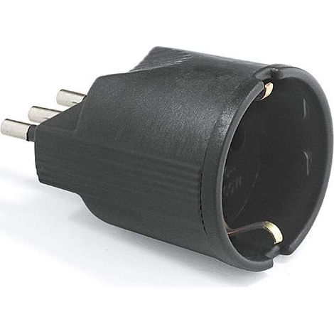 Adattatore presa schuko Elettrocanali nero spina 10 a.