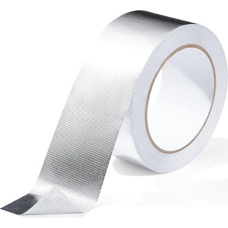 Ruban adhésif aluminium - 50 mm x 20 m - Ruban d'étanchéité - Imperméable - Résistant à la chaleur - Ruban d'étanchéité étanche - Pour tuyaux et voitures - Argent (1/5)