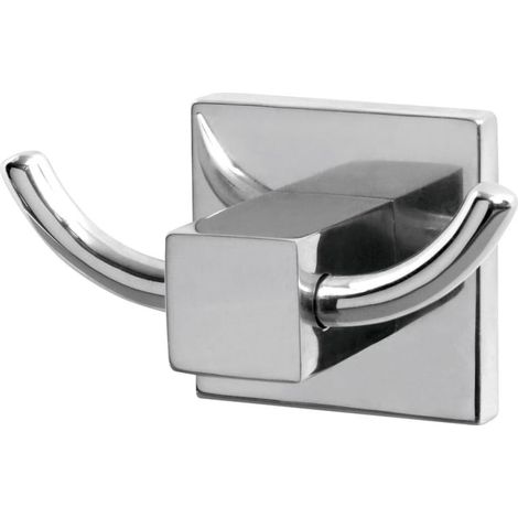 Percha doble de 8,5 x 5 cm cromada (1/2)