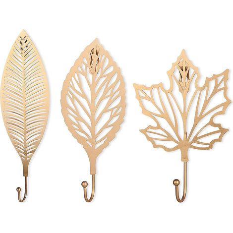 3pices Crochet Mural Feuilles Fonte Crochets Muraux Dcoratifs Rideau Tiebacks Crochets Muraux Pour Suspendre Cls Serviettes Manteau Dans Salle De (1/5)