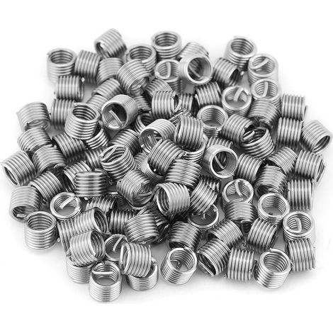 M6 Lot de 100 Inserts Filetés M6 en Acier Inoxydable Type Fil Enroulé Vis Fil Manchon Filetage Réparation Insert Assortiment Kit M6x1.0x1.5D M6 (1/5)
